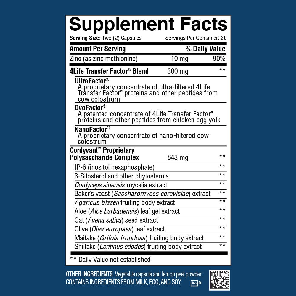 4Life Transfer Factor Plus Tri-Factor® Formula w/ Zinc